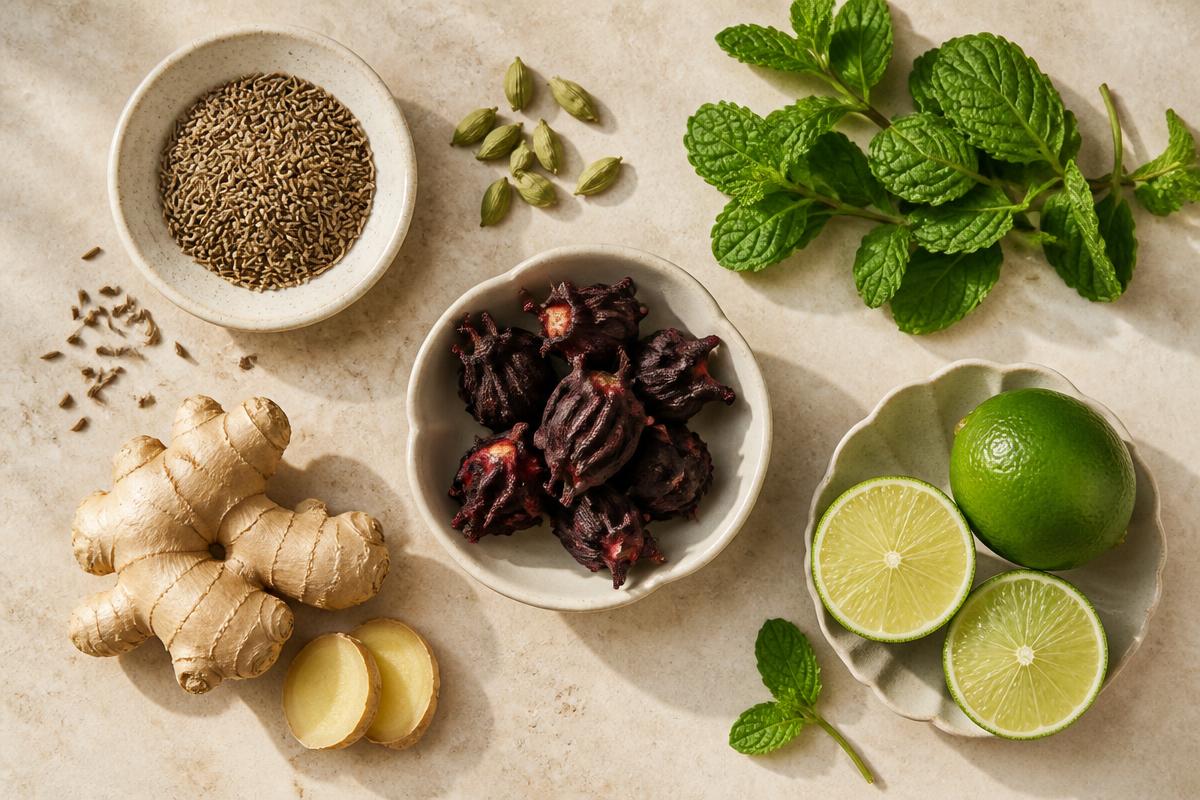 Whole spices and botanicals, blended in small batches.